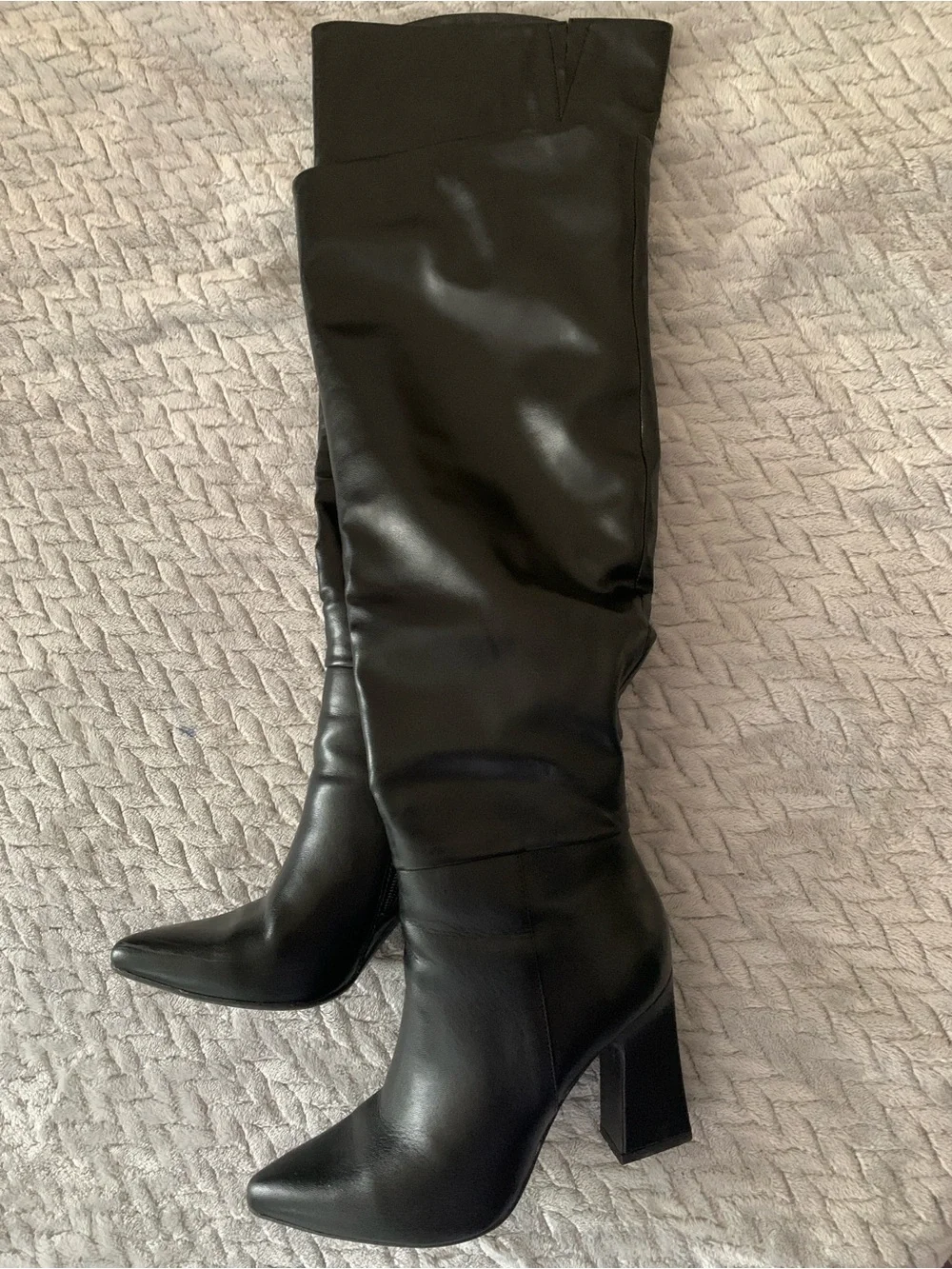 Michael Shannon Black Over-the-Knee Block Heel Boots